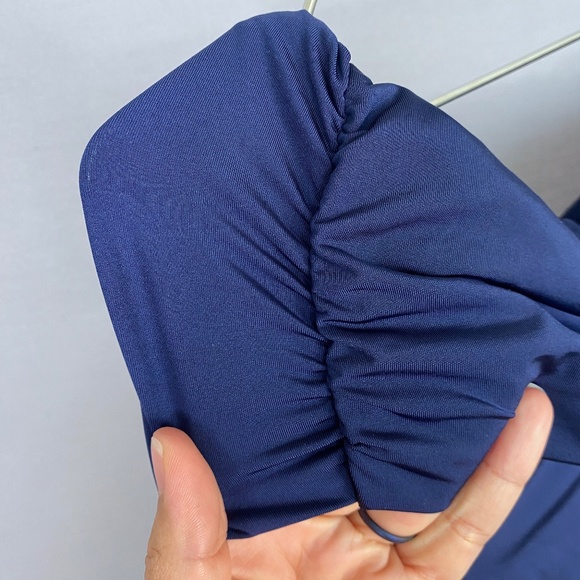 Trina Turk Getaway Solids Twist Bandeau One Piece Swimsuit in Midnight B… - Picture 6 of 13